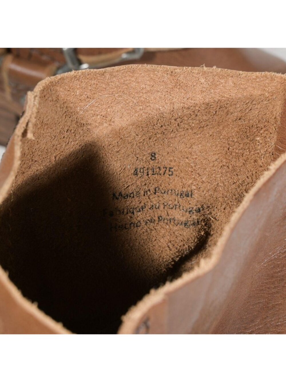 Tan Leather Harness Ankle Boots Square Toe We The Free Women's 8 Deadstock - Picture 6 of 7
